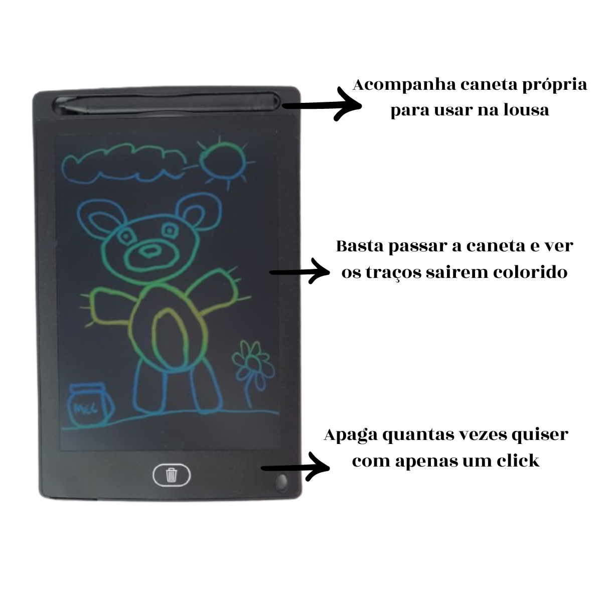 Lousa Magica Infantil Digital Tablet Lcd 8.5 Com Caneta Lousa Magica Infantil Digital Tablet Lcd 8.5 Com Caneta